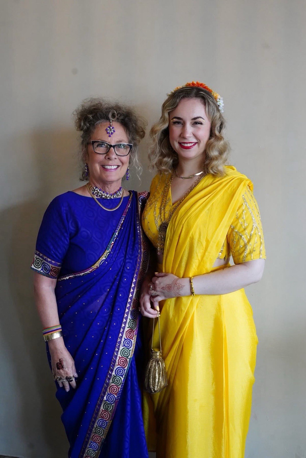 Women L Yellow Vidisha Gary Sequin Embroidered Blouse Georgette Pre Draped Saree