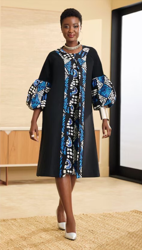 18W PLUS Ashro African American Pride Afrocentric Tendai Flyaway Jacket Dress