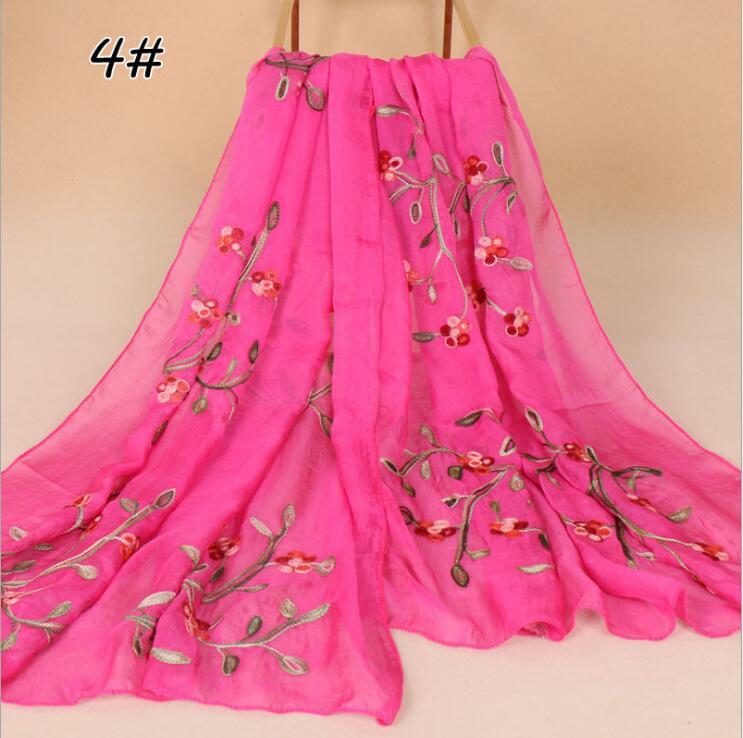Women Soft Long Neck Large Scarf Wrap Shawl Flower Chiffon Stole Scarves180*75CM