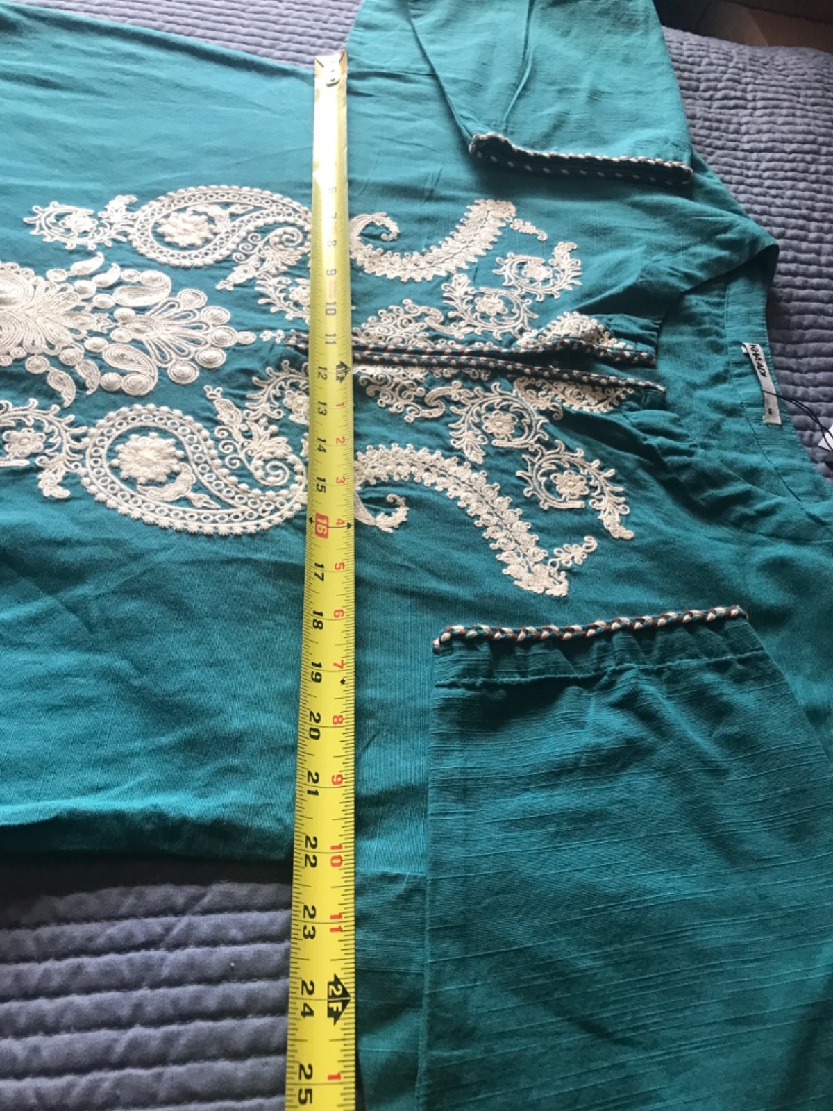 NWT KHAADI Size 14 Drop Shoulder Embroider Khaddar Kurti Fall/Winter Pakistan