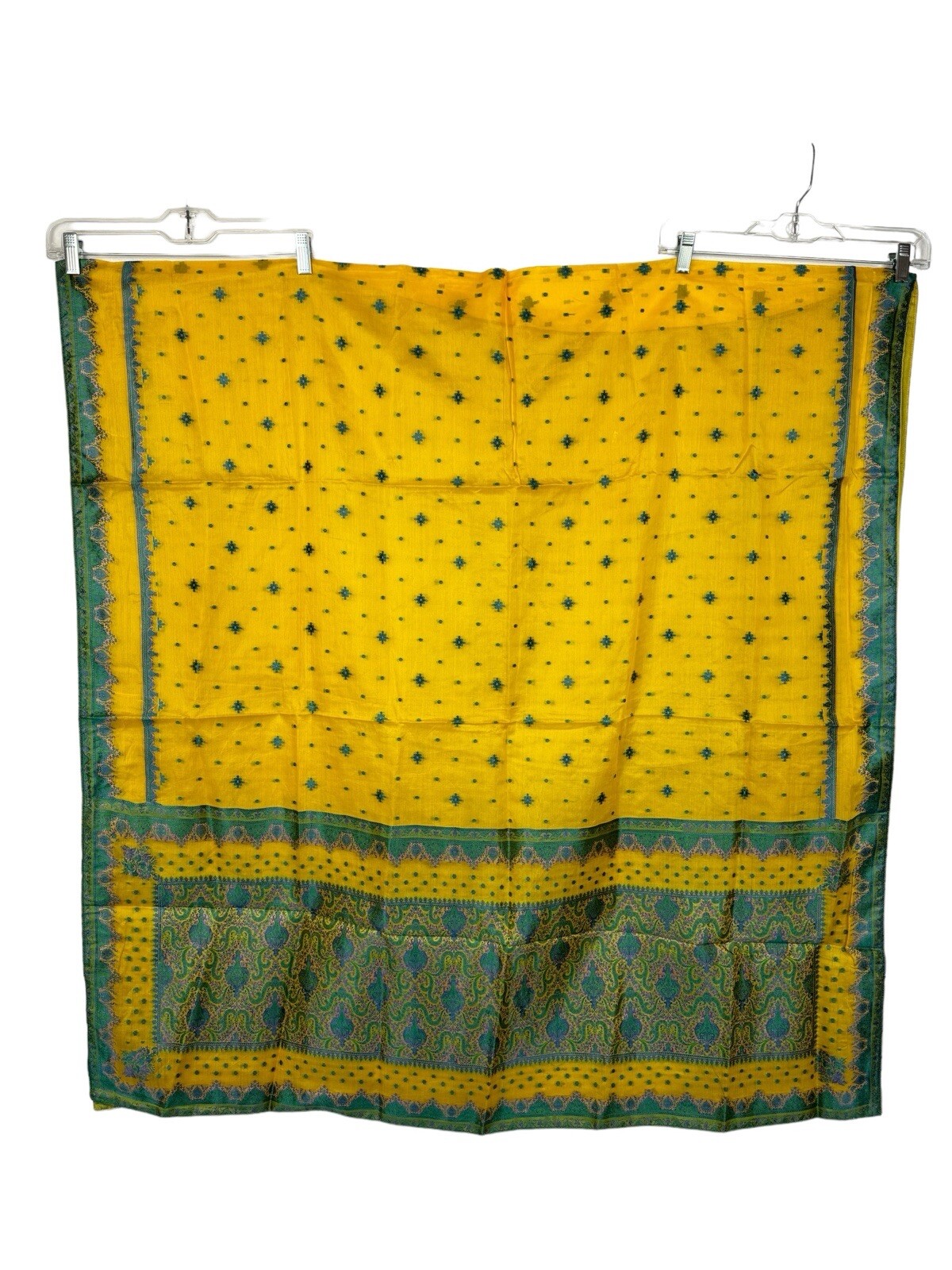 Salwar Kameez Yellow w Blue Purple Embroidery Suit Tunic Pants Dupatta Size XS