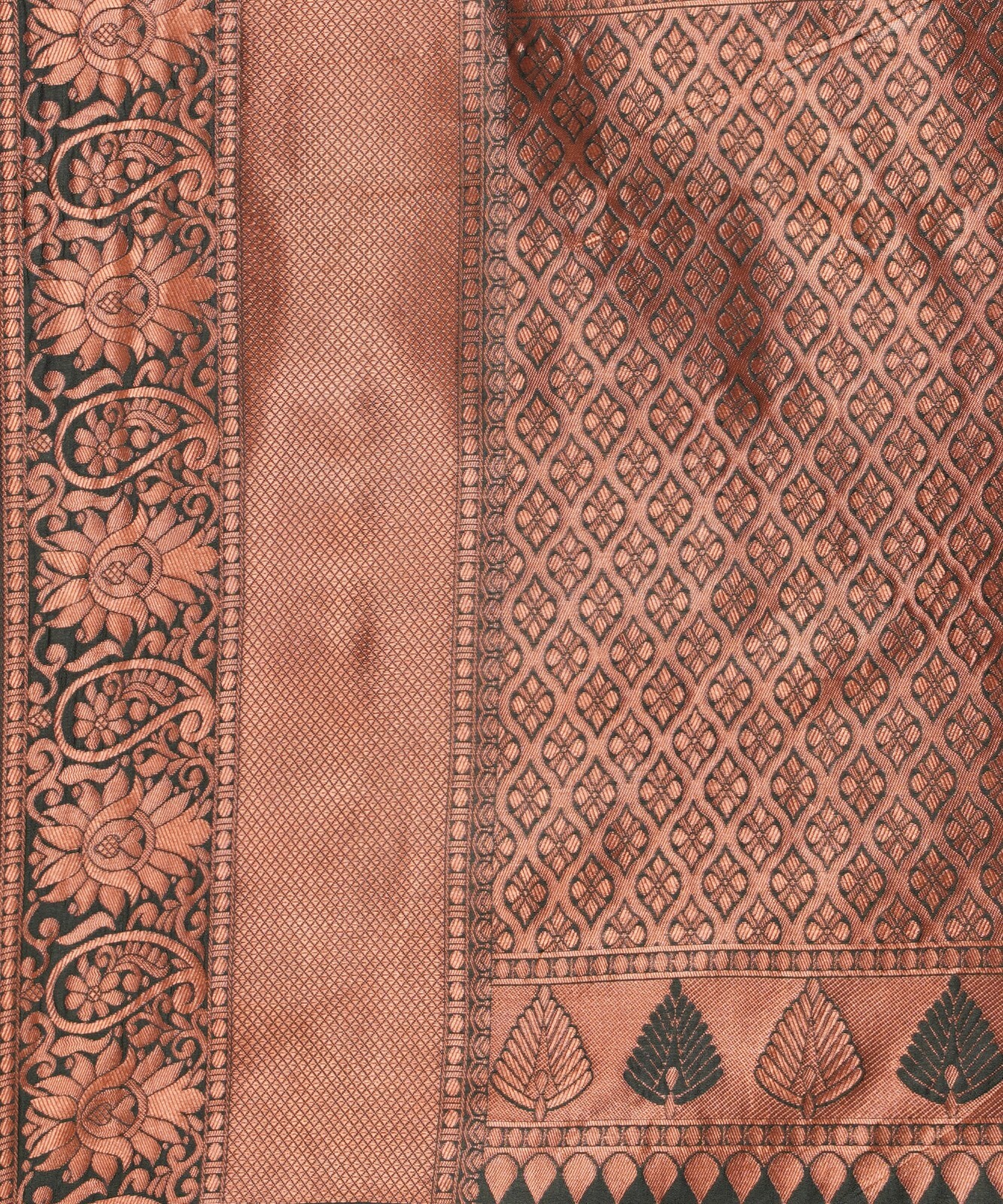 Areca Designer Copper Royal Keri Silk saree blouses women Saree Cut – 5.5 Meter