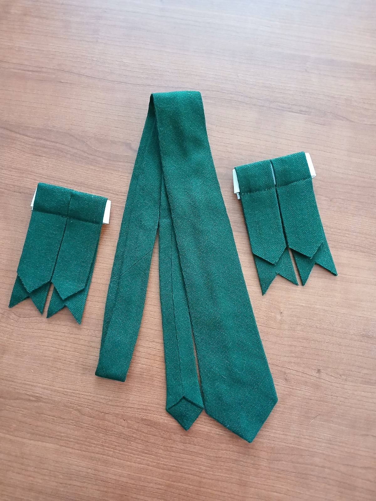 Solid Green Traditional Kilt by UT Kilts with Matching Tie and Flashes
