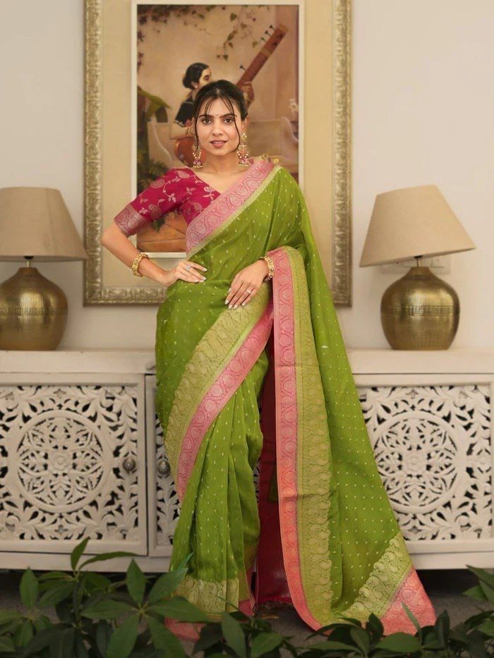 Designer Sari Bollywood Bridal Silk Saree Blouse South Indian Party Wear Saree &