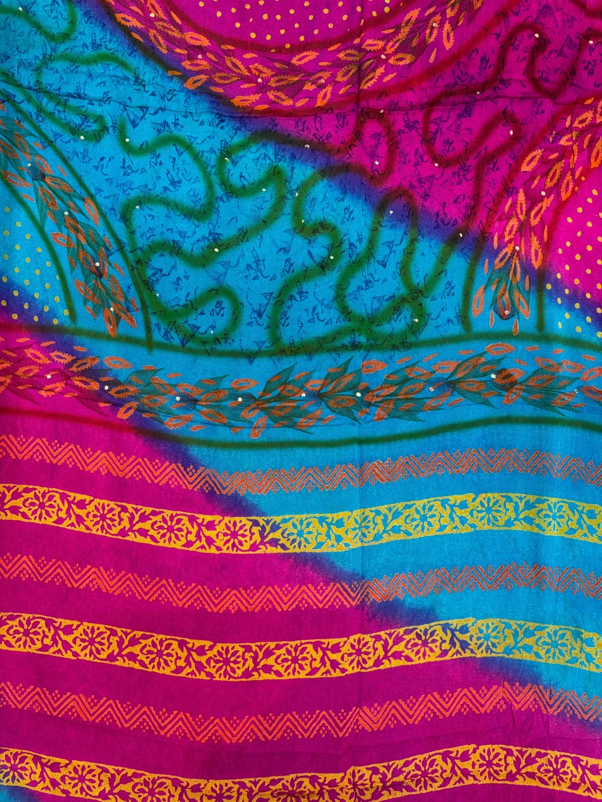Vintage Chiffon Silk Saree, Lightweight Fabric for DIY & Sewing CS1213