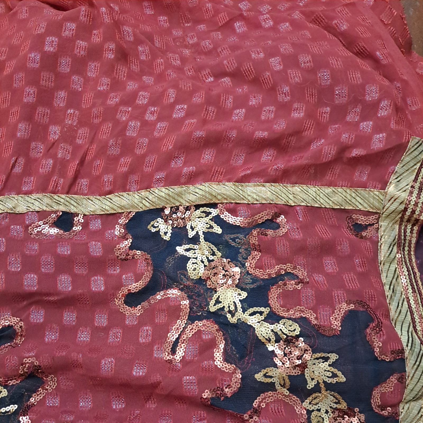 Sarees Art Silk Embroidered Woven Cultural Sari Craft Fabric hand embellished