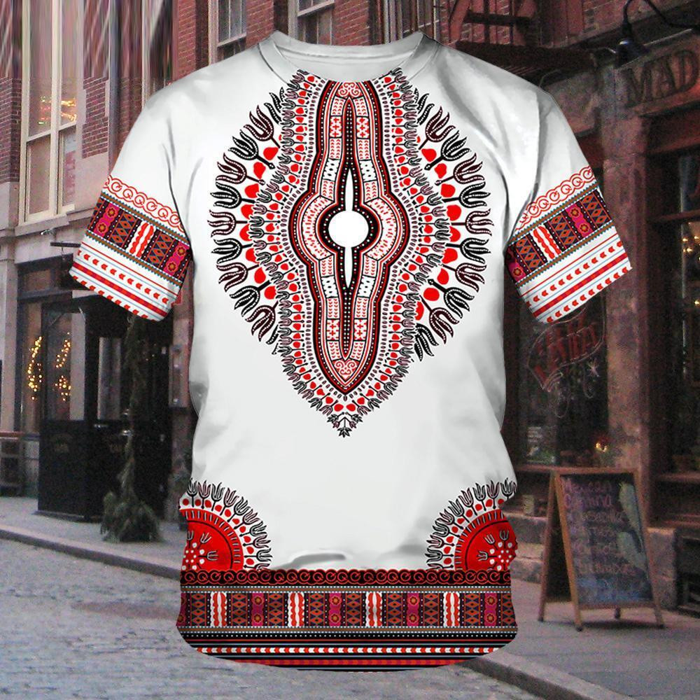 Men Dashiki T Shirt African Clothes Traditional Wear Clothing Short Sleeve Tops