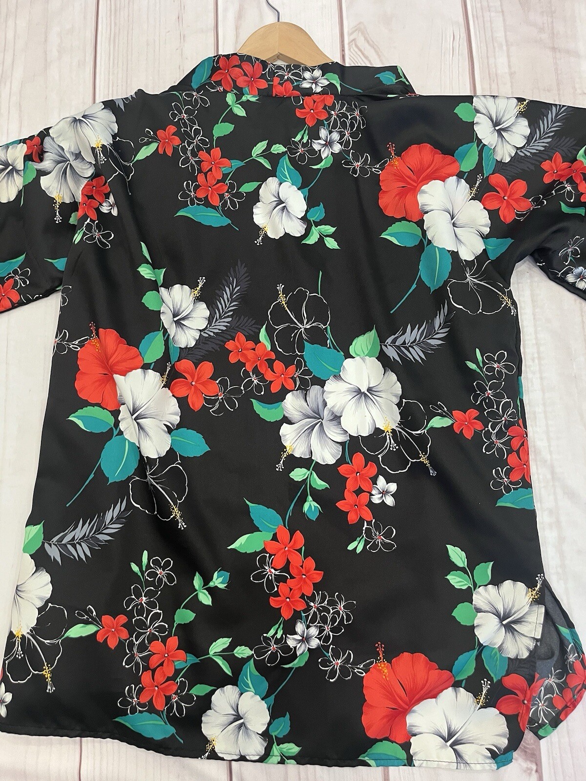 Floral Made In Hawaii Kimono Robe Black Red Green Belted One Size Fits Like M/L