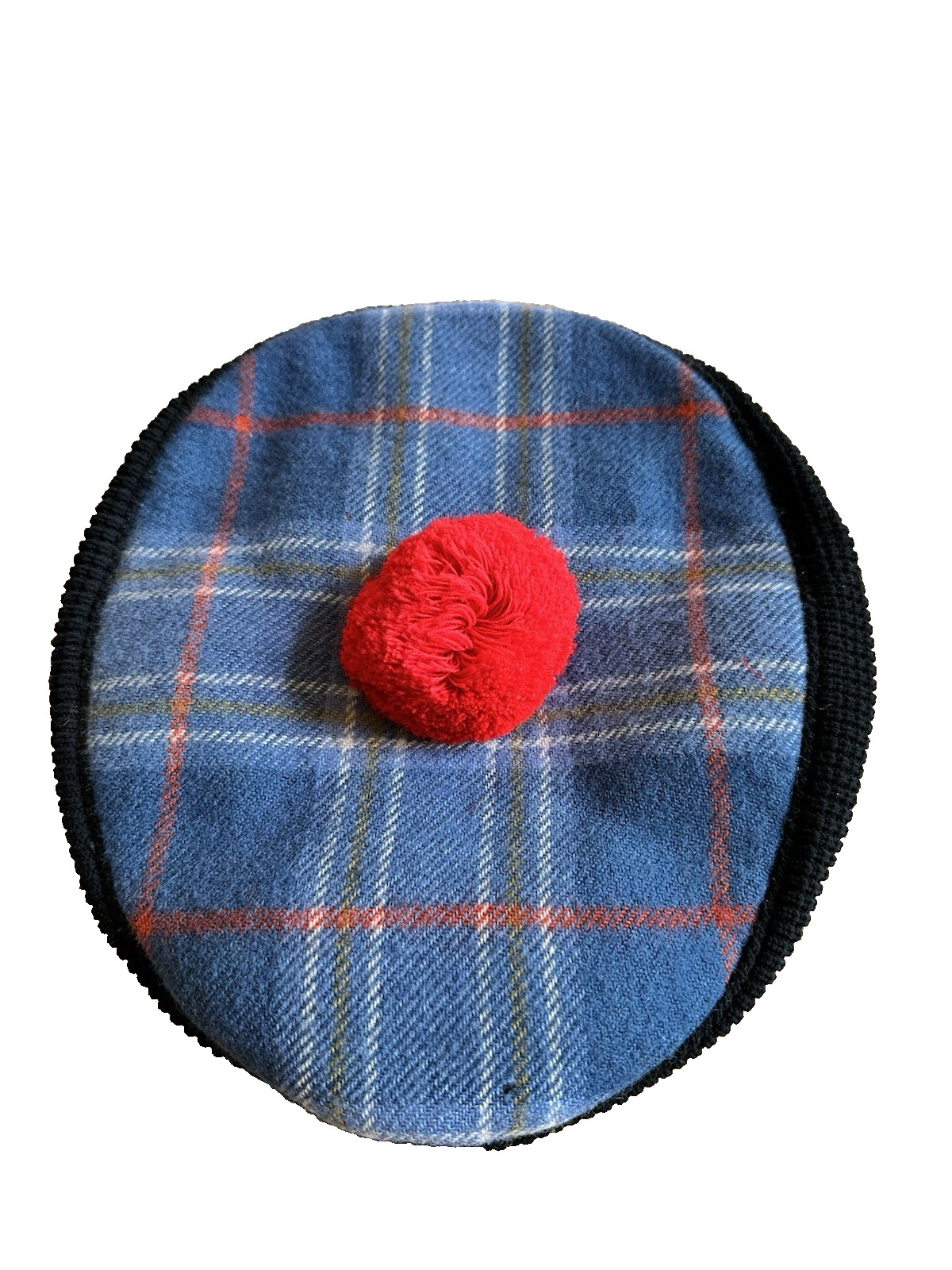 Lochcarron Tam O Shanter Cap Tartan Blue Wool Scotland One Size Costume VNTG