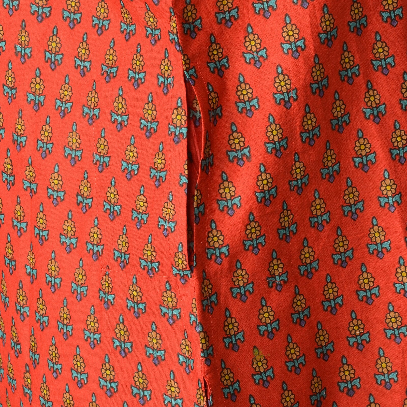 Srishti S-91cm 100% Cotton Cotton Kurta with Floral Print(Red)/FREE SHIP