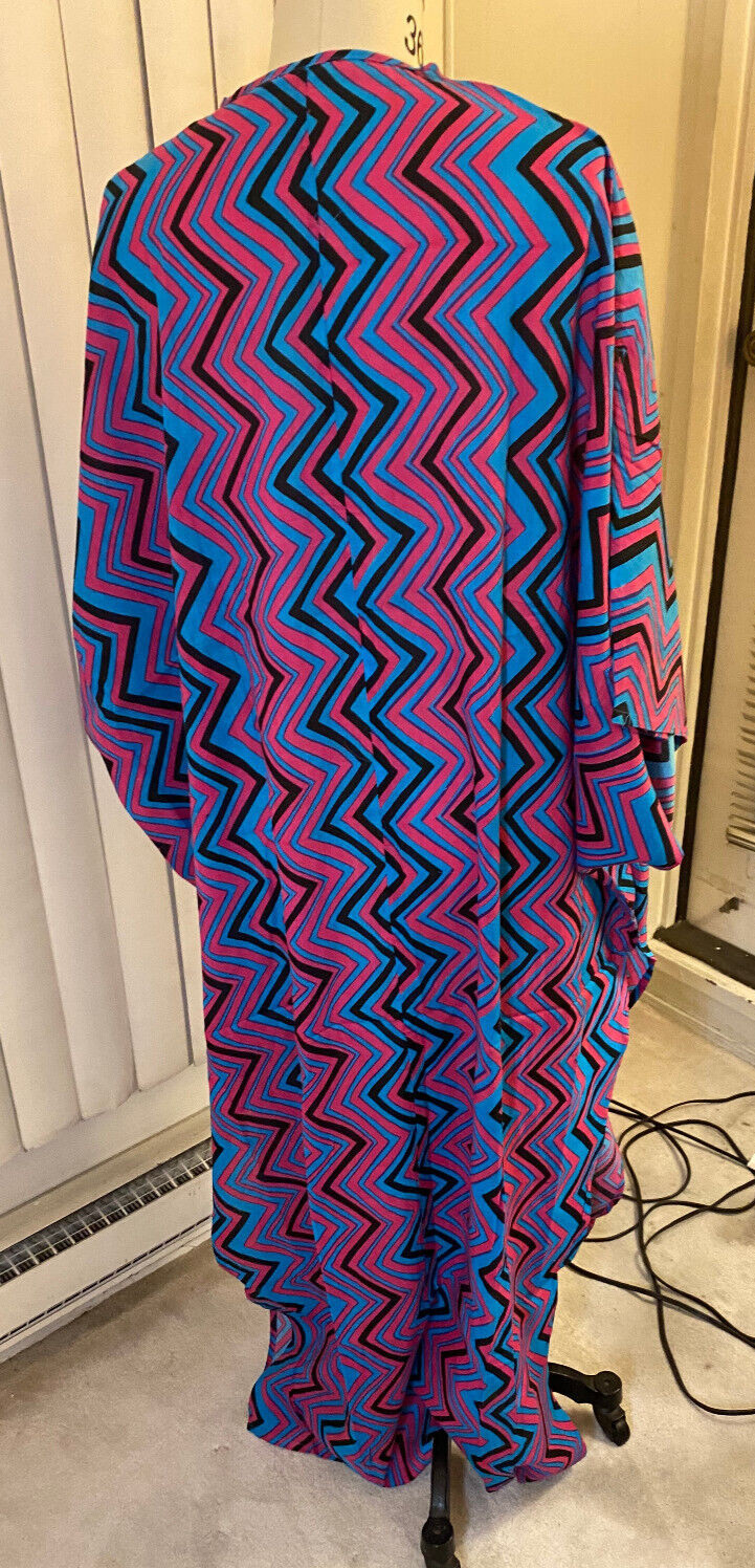 Kaftan Cotton Blue Pink Black Chevron Women Men Unisex New Light Weight Long