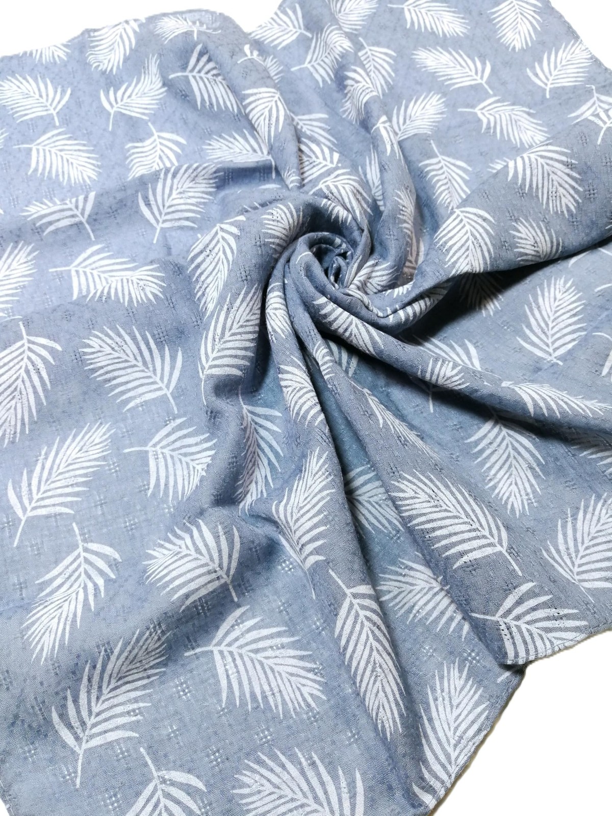 Shanlin Unisex Cotton Square Bandanas Scarves 24×24 Leafptn-blue