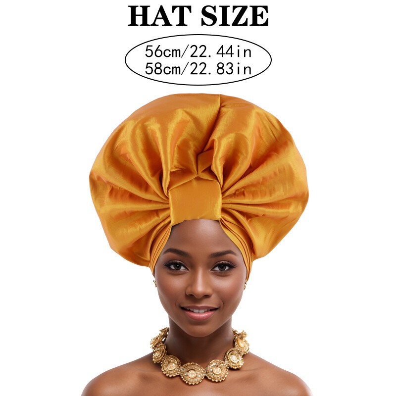 African Women Hijab Headtie Nigerian Auto Gele Wedding Party Hat Turban Aso Oke