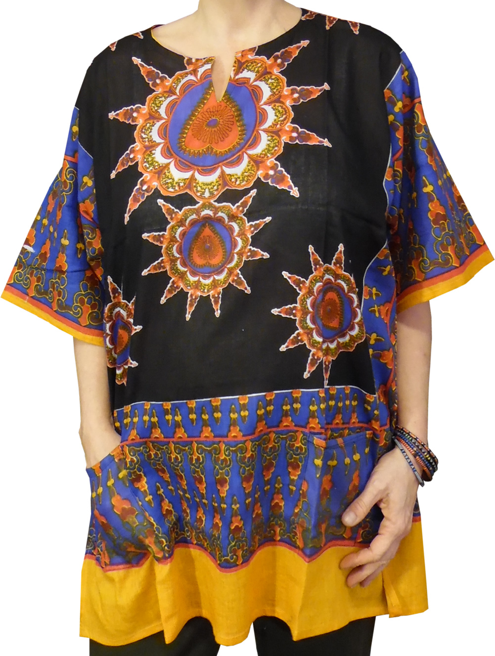 Womens Mandala Heart Dashiki Shirt American Dashiki 100% Cotton