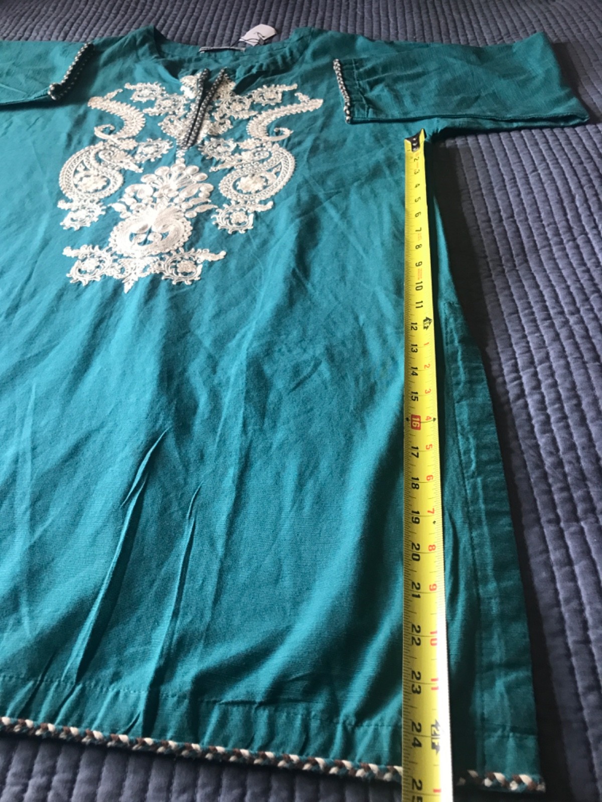 NWT KHAADI Size 14 Drop Shoulder Embroider Khaddar Kurti Fall/Winter Pakistan