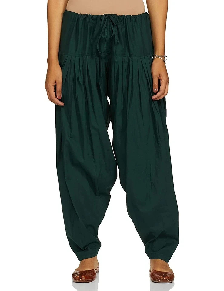 Cotton Women Patiala Women’s & Girl Regular Fit Salwar Pants Regular Dark Green