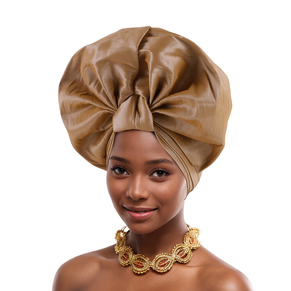 African Women Hijab Headtie Nigerian Auto Gele Wedding Party Hat Turban Aso Oke