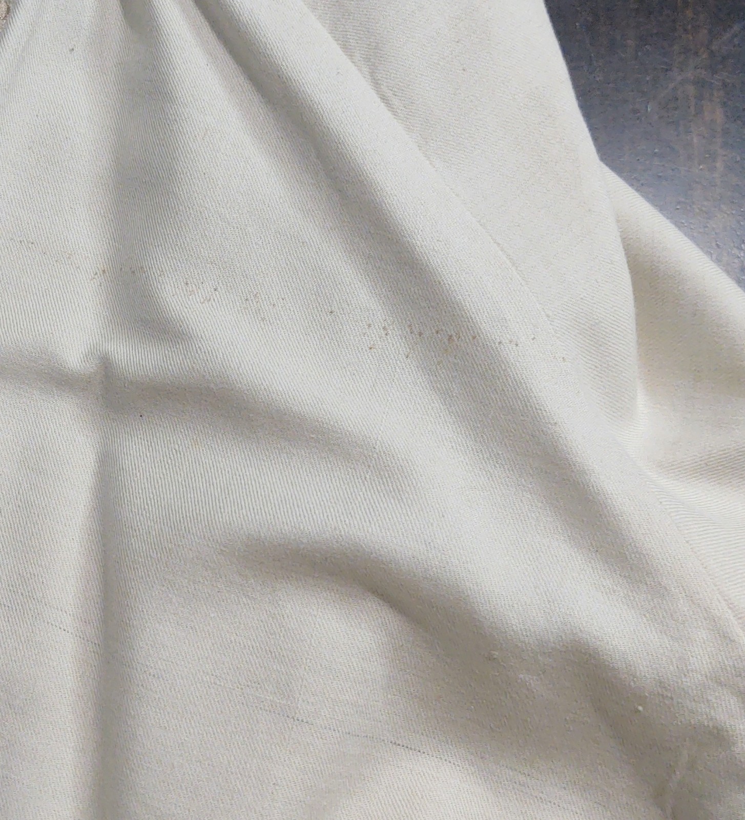 Vintage Men’s Kurta 3/4 Length Shirt Embroidered Collar Sz 40 Cream/Brown