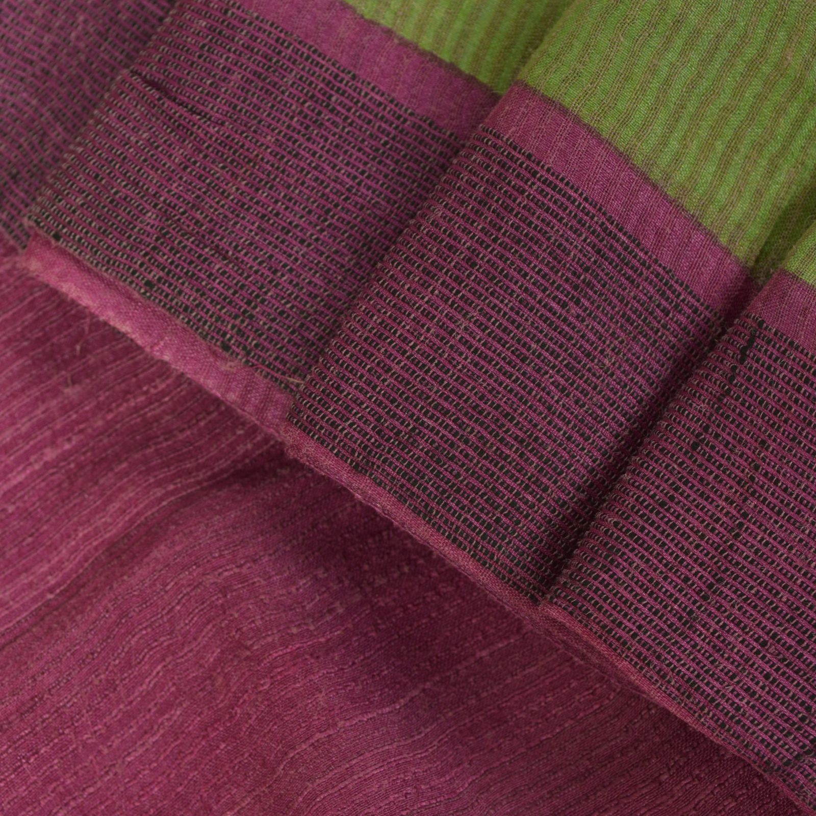 Sanskriti Vintage Pink Indian Sarees 100% Pure Woolen Fabric Printed Sari