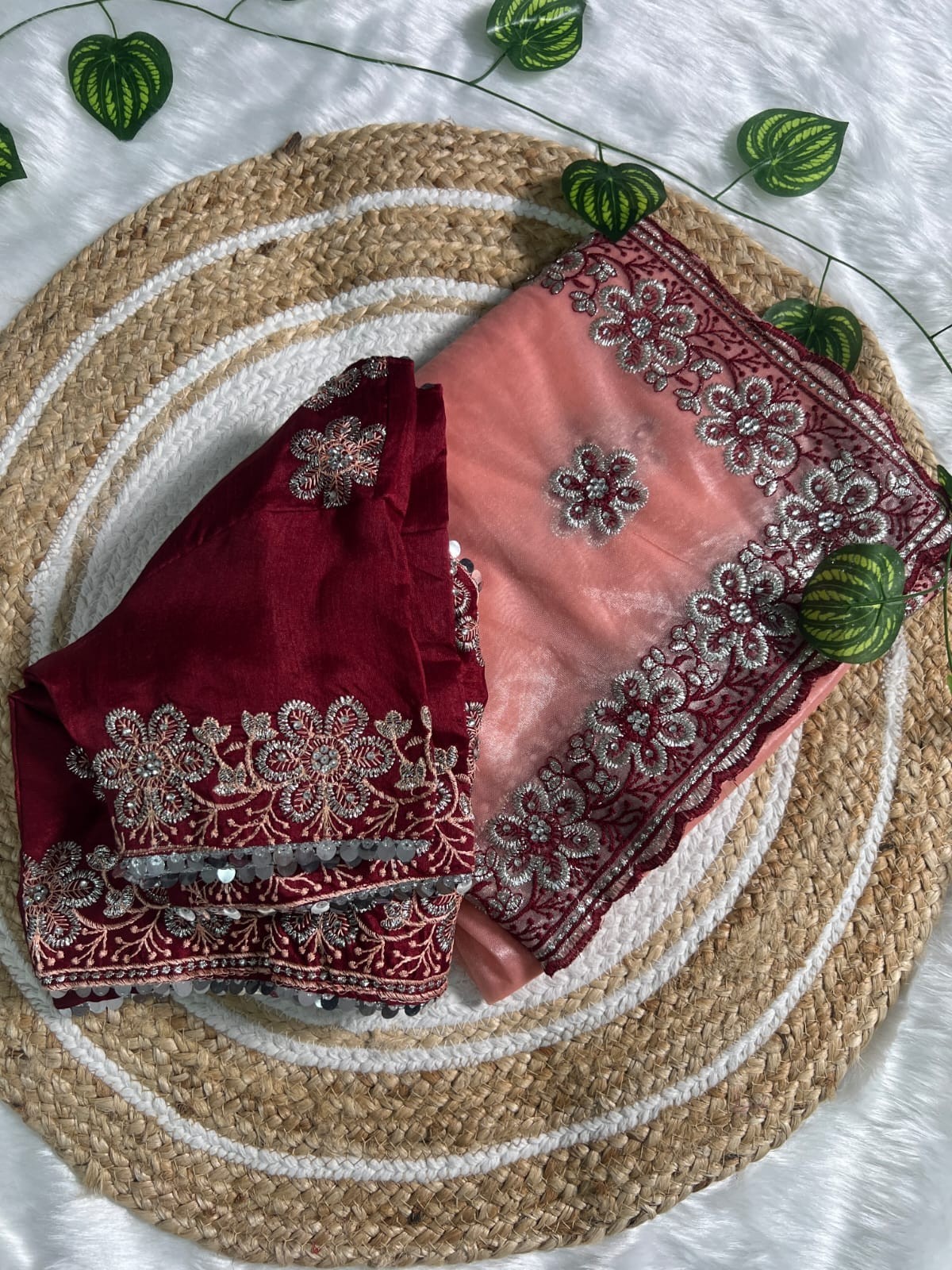 Designer Sari Bollywood Bridal Silk Saree Ready Made Blouse South Indian Ethnic