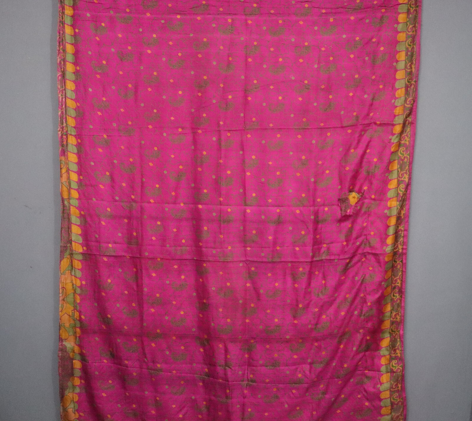 Printed Silk Fabric Sari, 5 yard of Sewing Craft Fabric ONLY, Soft Fabric SS1321