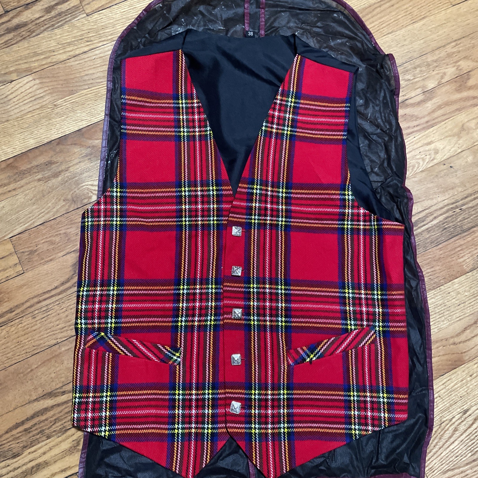Scottish Royal Stewart Tartan VEST 5 Buttons Formal Kilt WAISTCOAT and TIE
