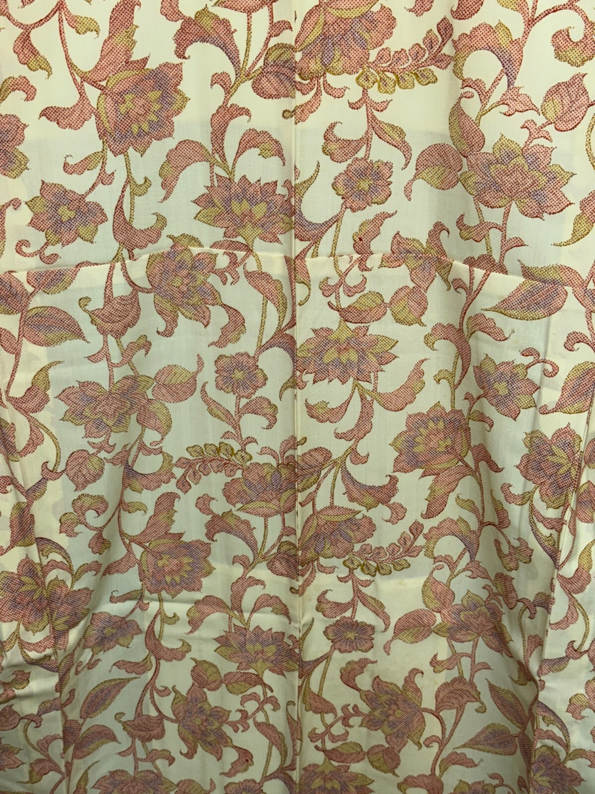Japanese Vintage Kimono Polyester Beige Flower Expensive Tradition Heigh 61.81in