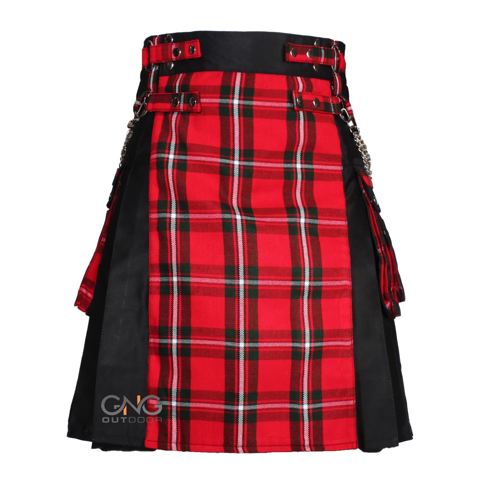 Men Scottish Gothic Kilt Macgregor Tartan Front Apron Utility Kilt Size 28-62