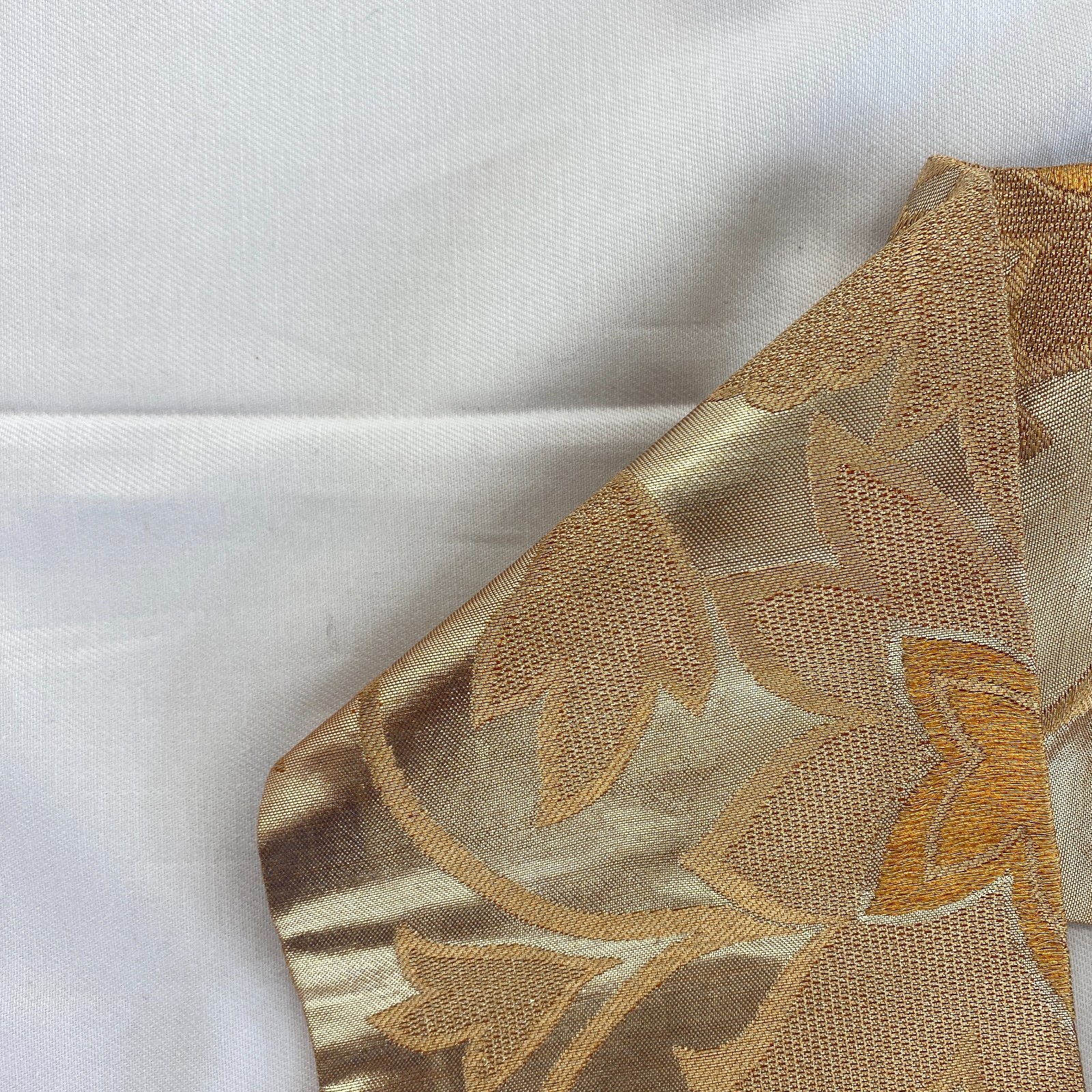 Japanese Vintage Kimono Nagoya Obi Silk Gold Traditional Authentic 134x 11in