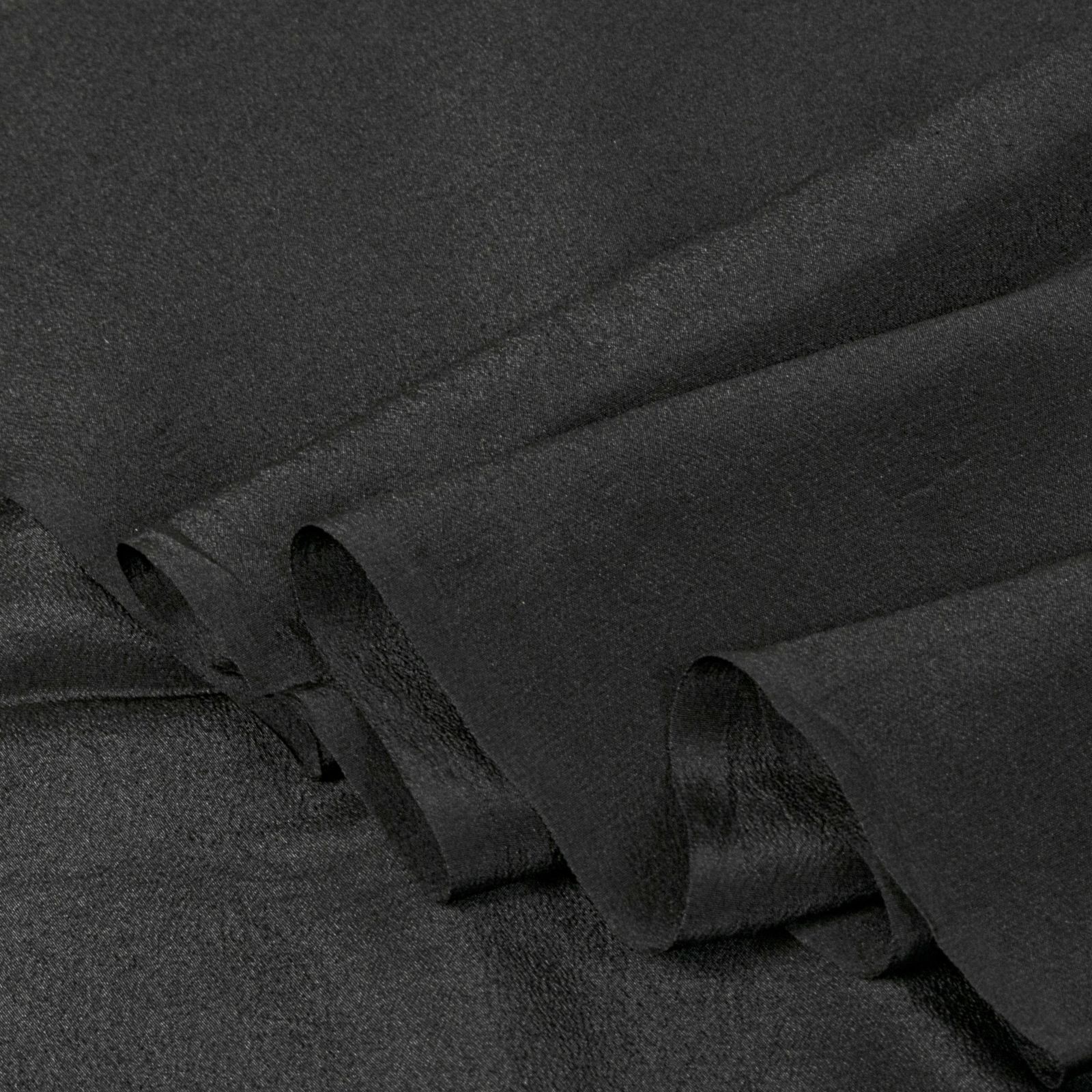 Sanskriti Vintage Saree Solid/Plain Black Pure Crepe Sari 5.5+Yard Craft Fabric