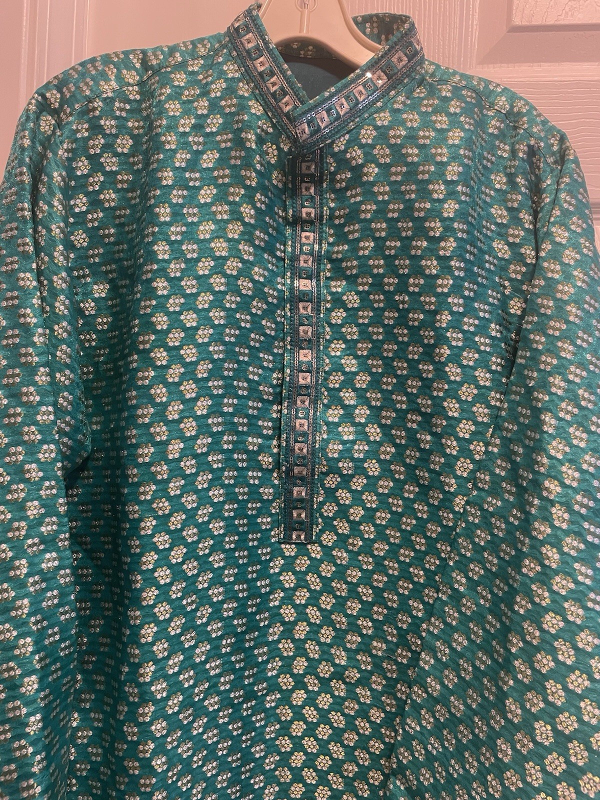 Indian/Pakistani Men’s Kurta Teal Peacock