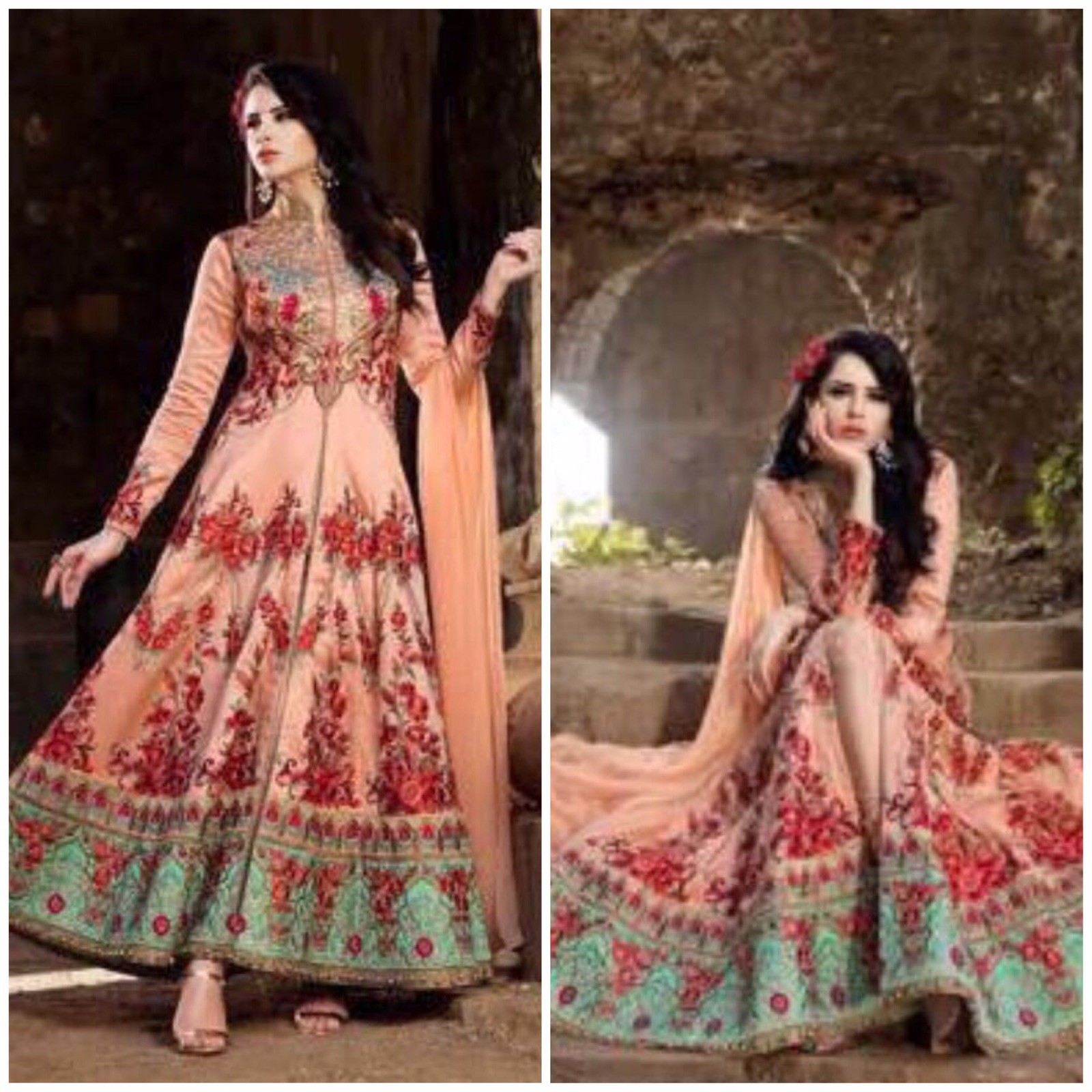 Indian Pakistani Bollywood Anarkali Ethnic Salwar Kameez Suit Party Wear