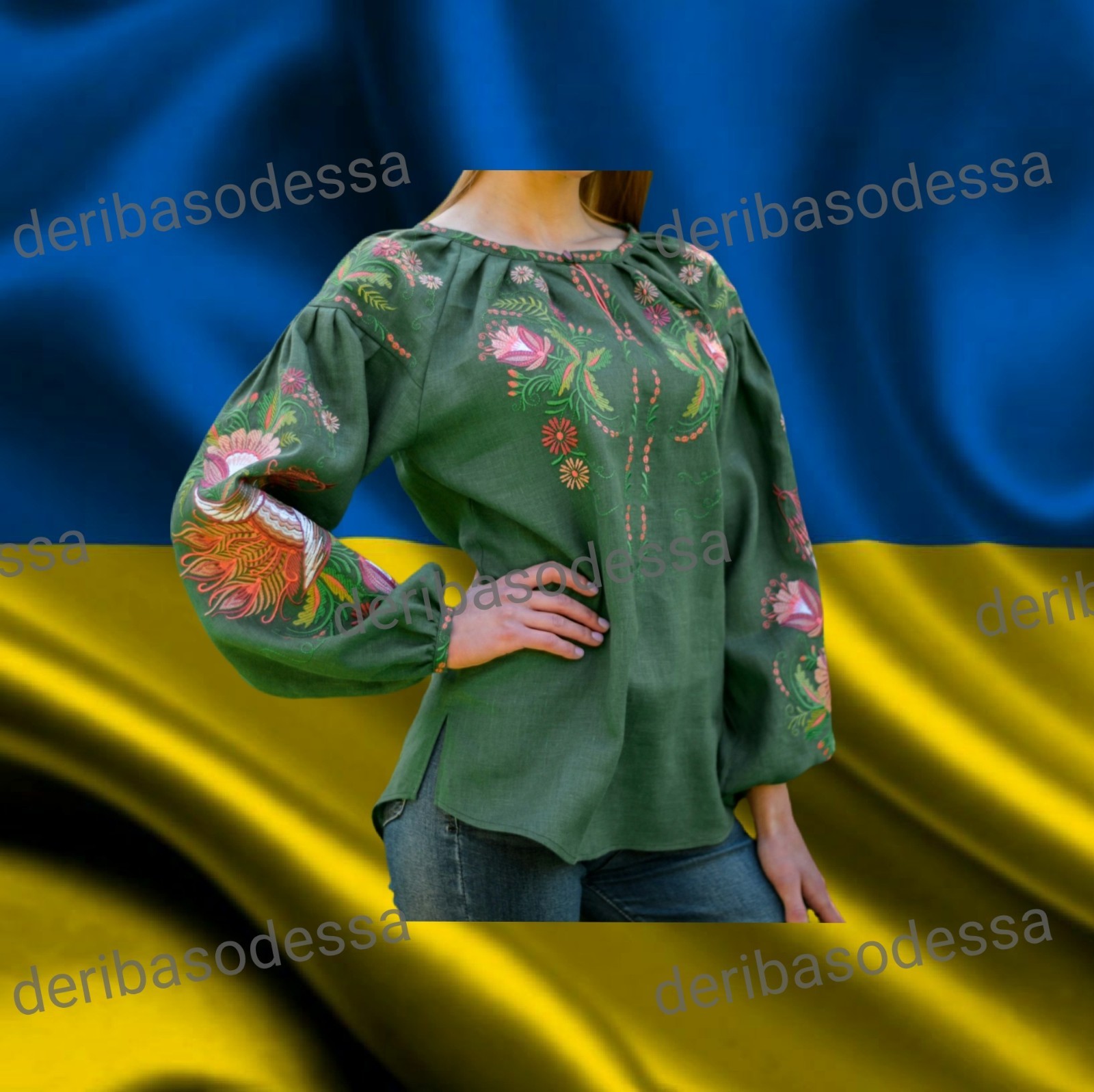 Linen 100% S,M,L,XL,2XL,3XL Traditional Ukrainian embroidered blouse Vyshyvanka.