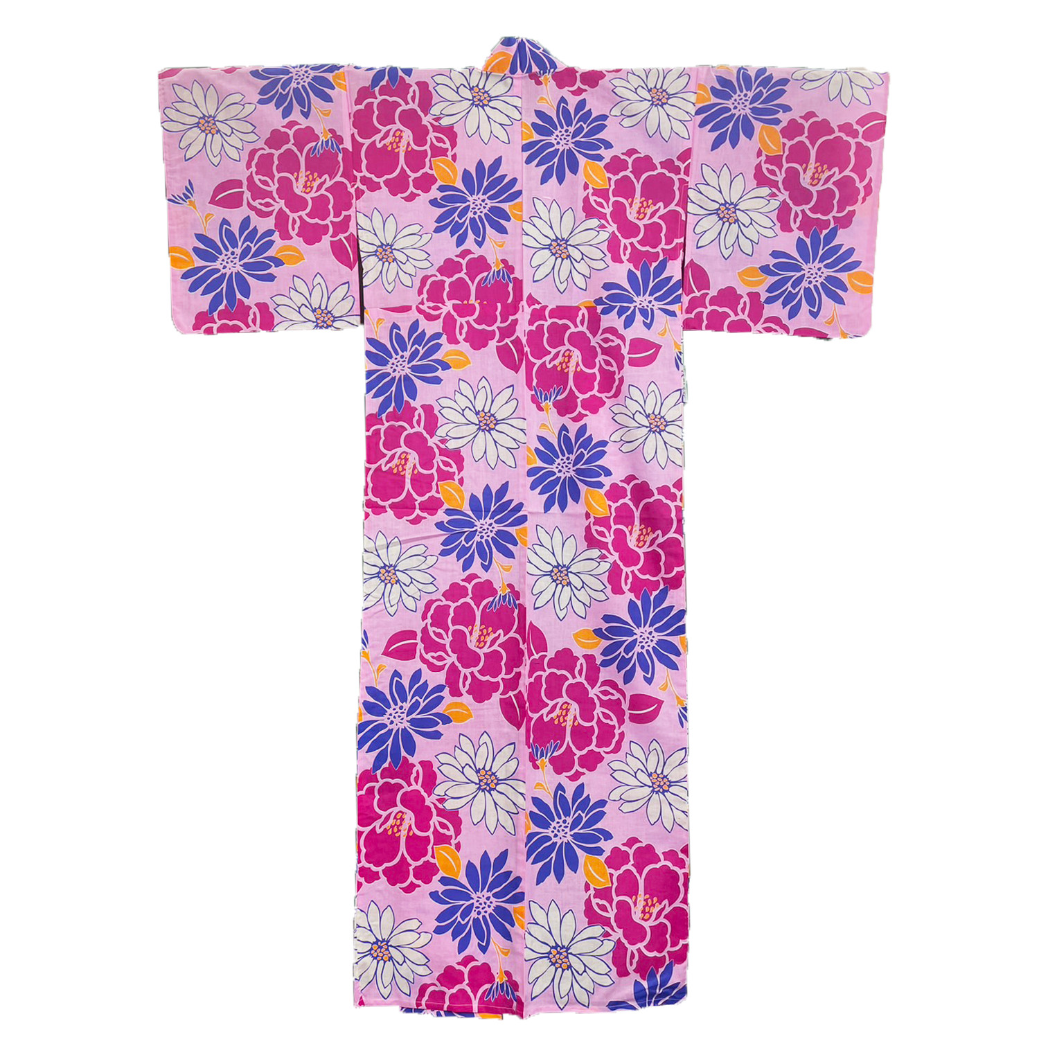 Women’s Cotton Yukata, Casual Summer Kimono – Pink, Pink Peony