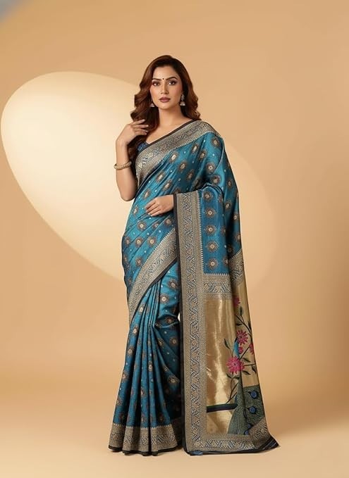 Women’s Banarasi Kanjivaram Art Silk Saree with Blouse Material