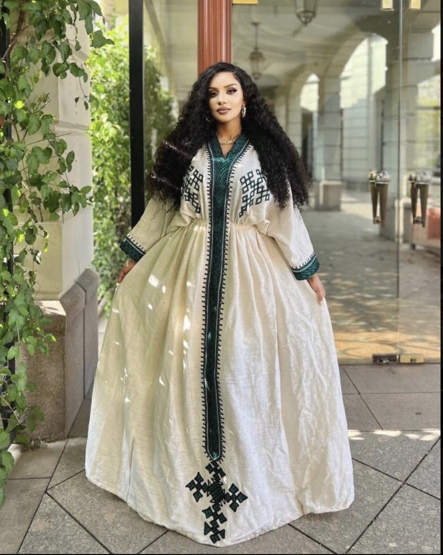 Handwoven Gorgious Ehiopian and Eritrian Traditional Dress (Check size guide)