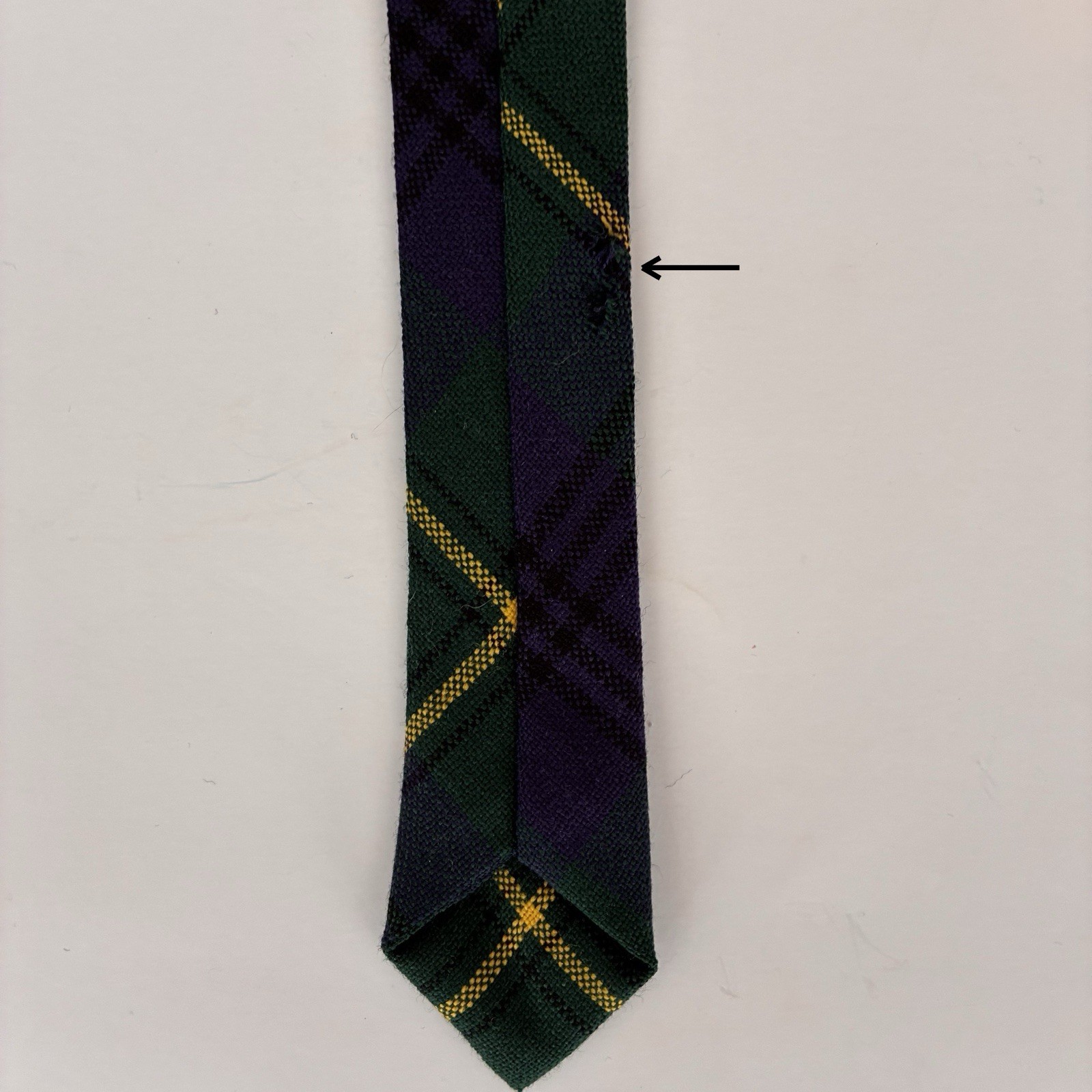 Johnstone Scottish Tartan 100% Wool Necktie Made in Scotland Blue Green Yellow