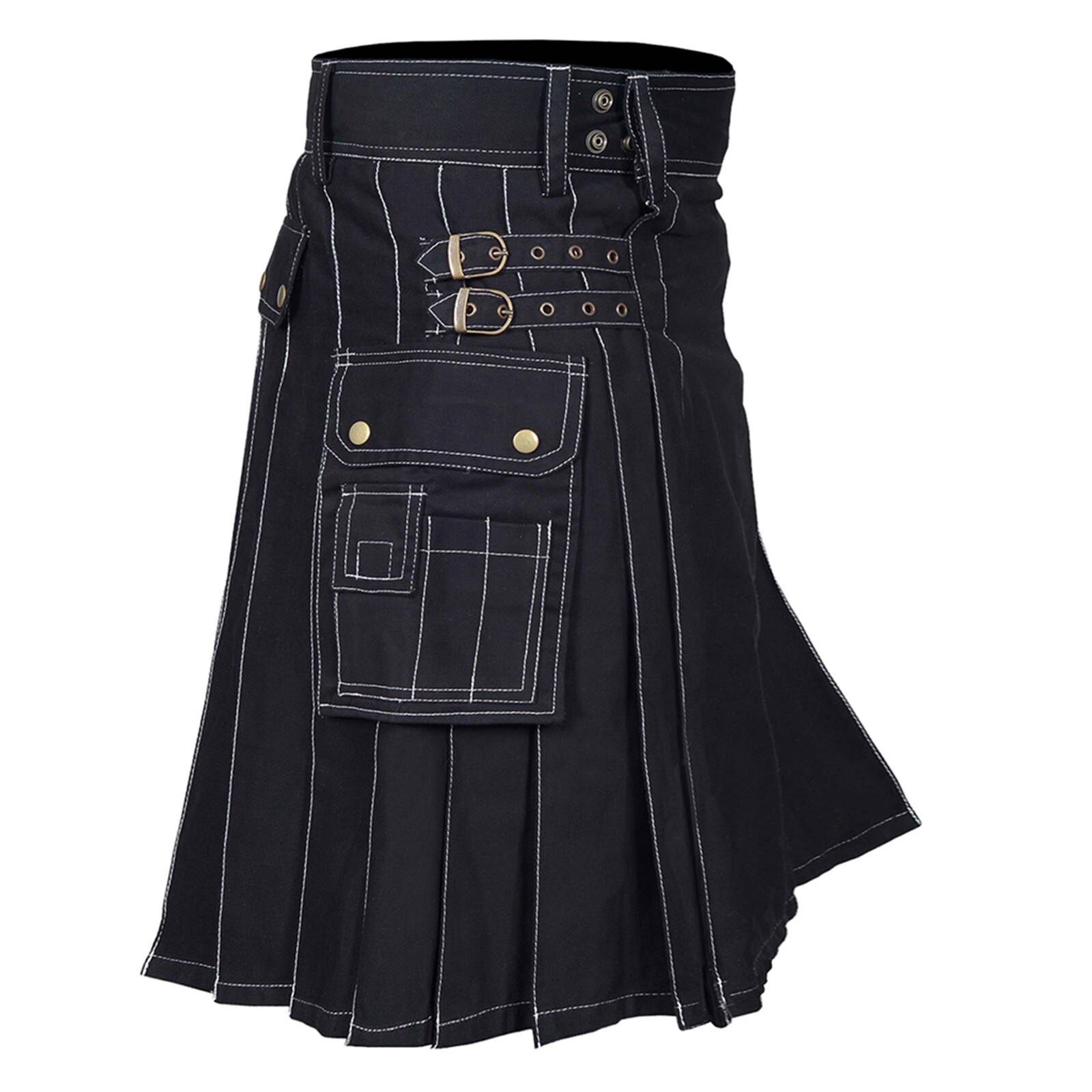 Scottish Cargo Utility Kilt Buckle Closure Highland Kilt Men Traditional Outfit