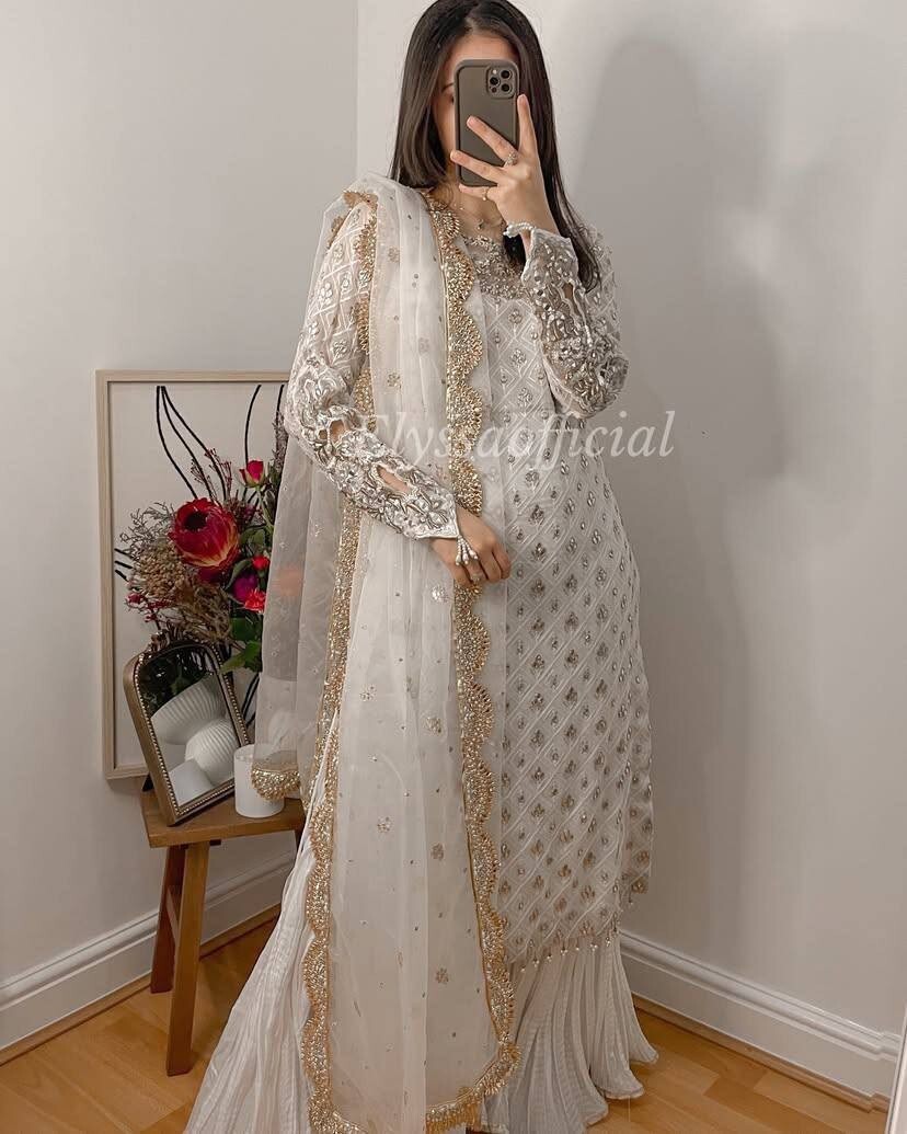 SALWAR KAMEEZ PAKISTANI INDIAN WEDDING PARTY WEAR BOLLYWOOD SUIT SHARARA PLAZZO