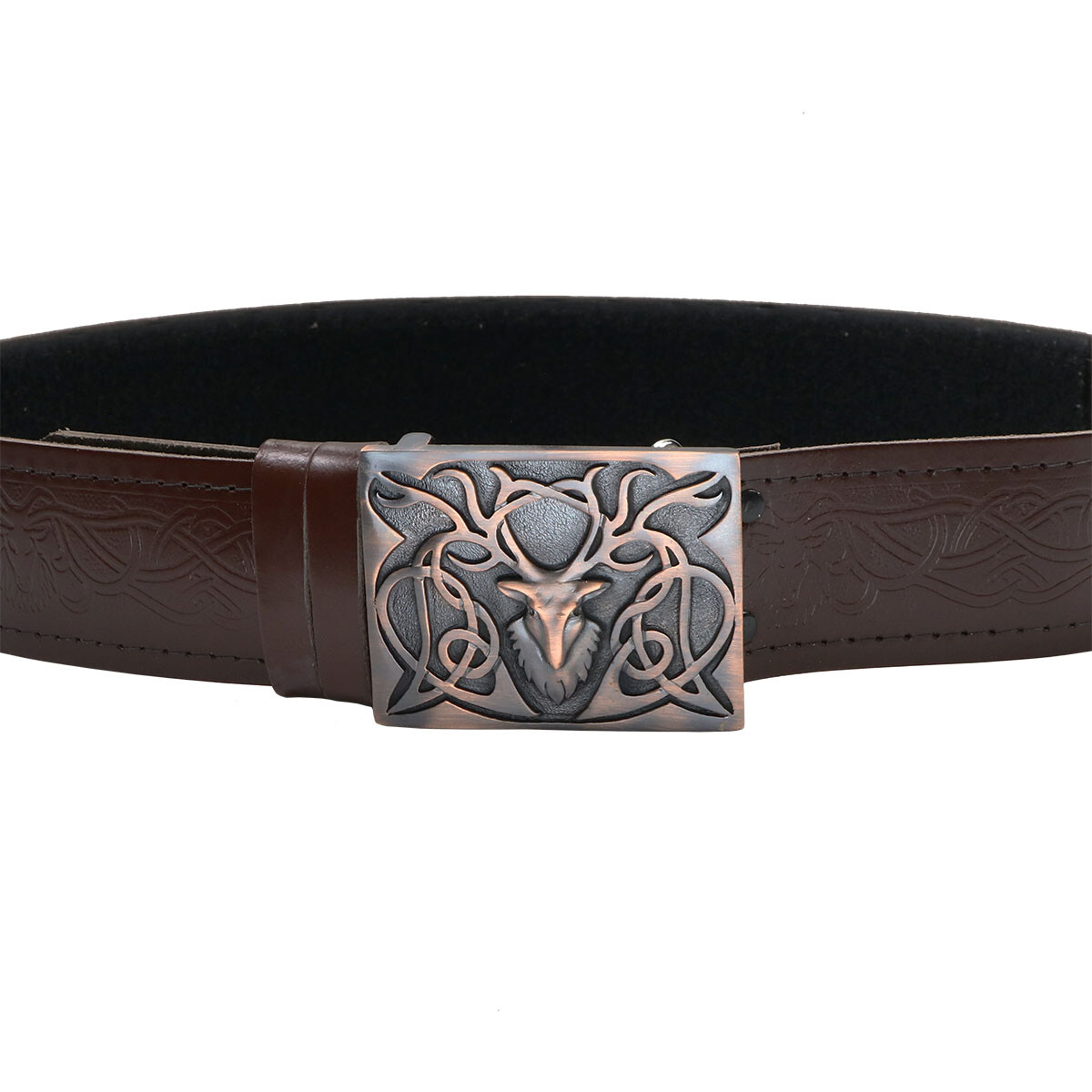 Brown Stag Quality Leather Kilt Belt – Made in Scotland