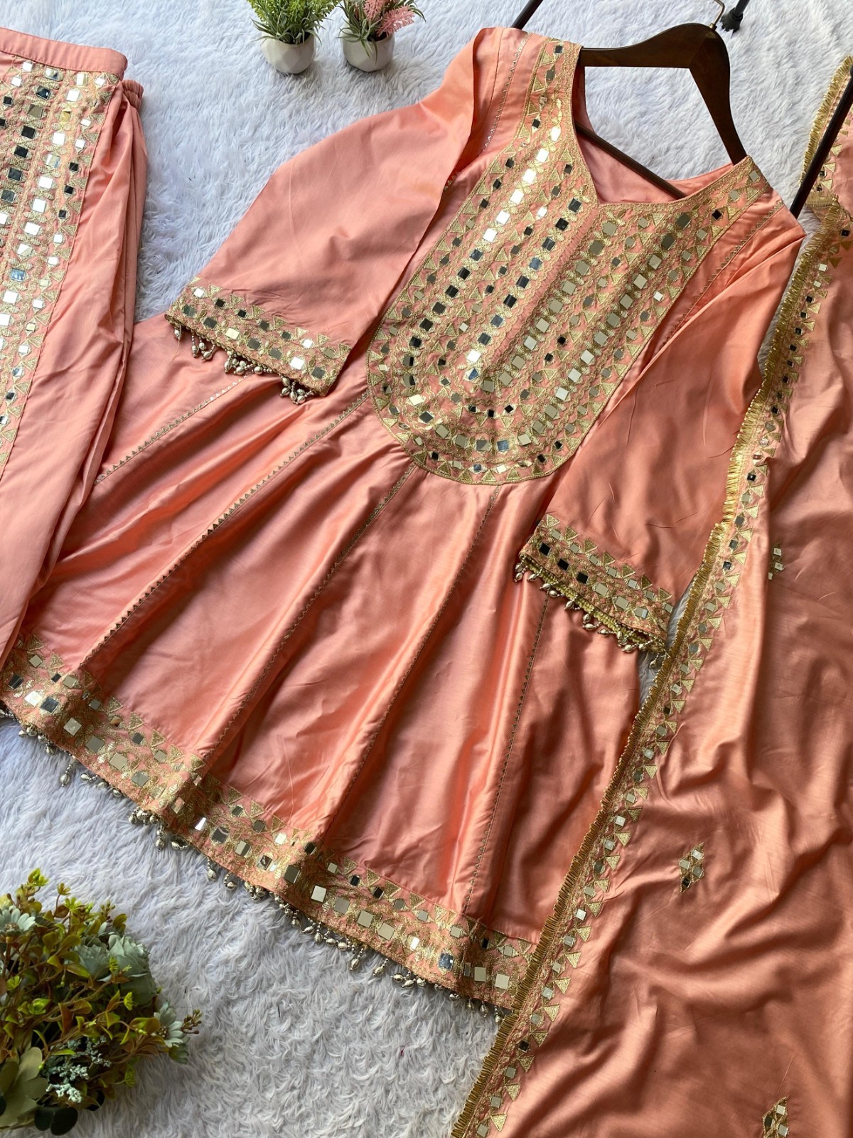 Desigenr Pakisatni Dhoti Pant Top Set Indian Bollywood Party Wedding Wear Suit