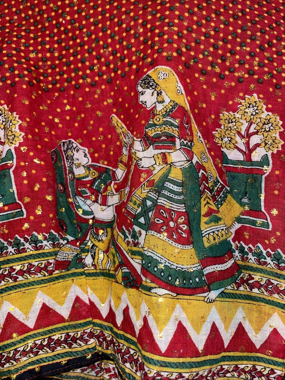 Indian Lehenga Choli Girls Childs 2 Piece Set 32 Size 12/14 KAY Red Yellow