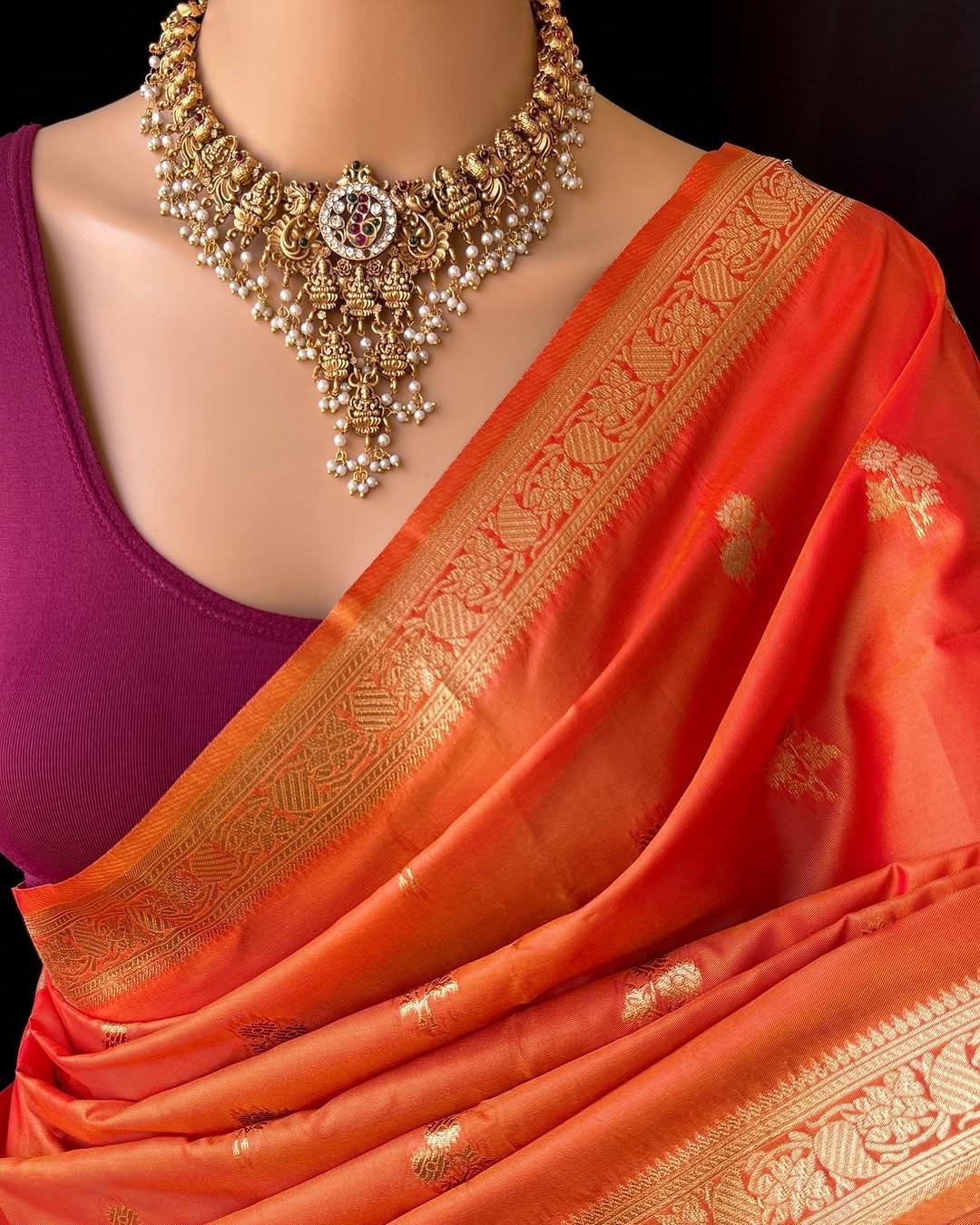 Designer Sari Bollywood Bridal Silk Saree Blouse South Indian Ethnic Ready made