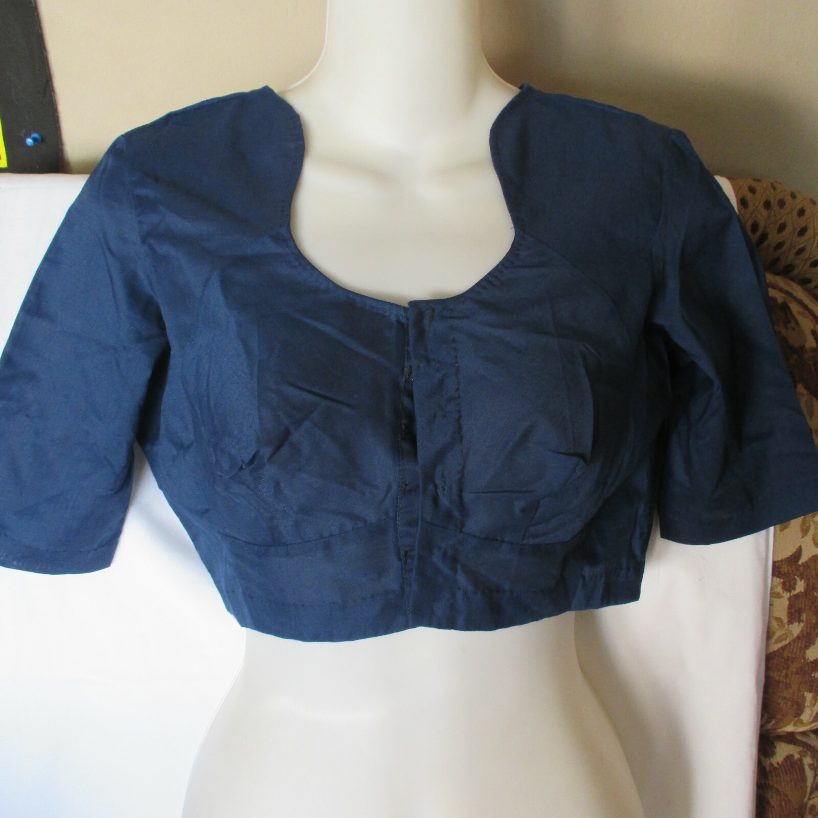 NEW Midnight BLUE SUPERB Choli AMAZING BLOUSE For SARI Skirt TUNIC Top 32″ BUST