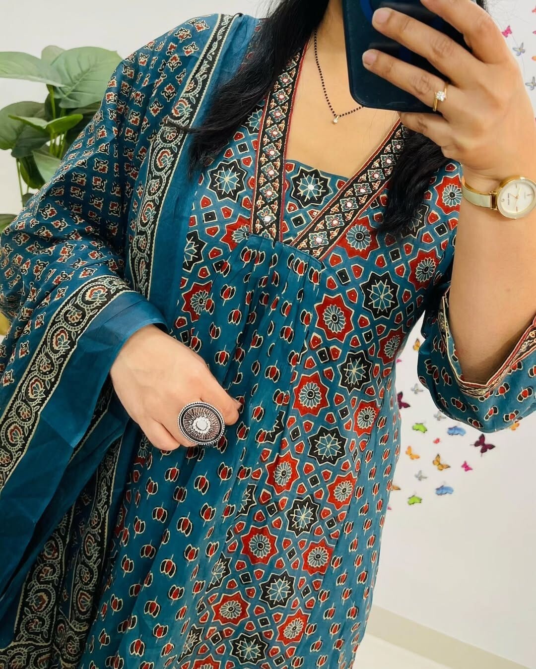 Fully Stitched Kurta Pant Dupatta Set Indian Designer Salwar Kameez For Women’s