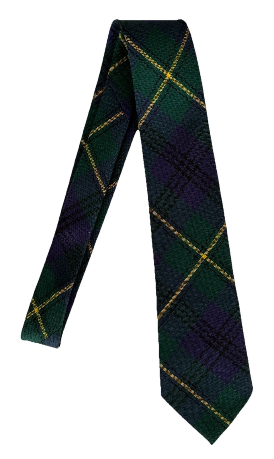 Johnstone Scottish Tartan 100% Wool Necktie Made in Scotland Blue Green Yellow