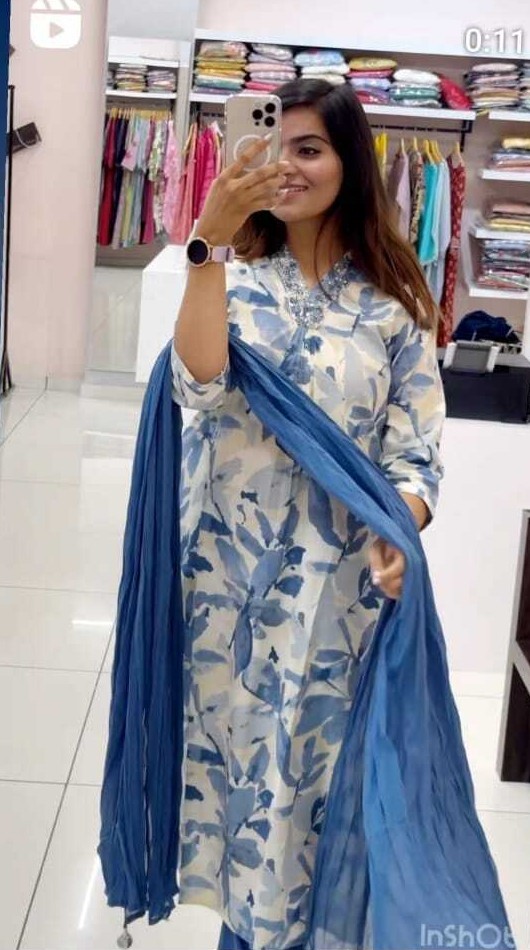FULLY READYMADE KURTA PALAZZO SET DUPATTA INDIAN WEDDING WEAR SALWAR KAMEEZ SUIT