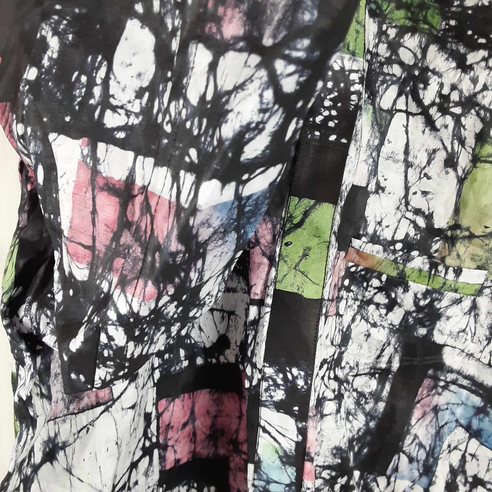 Mazino Made in Nigeria Short Sleeved Isiagu Top Multi Colored Pink Black Green