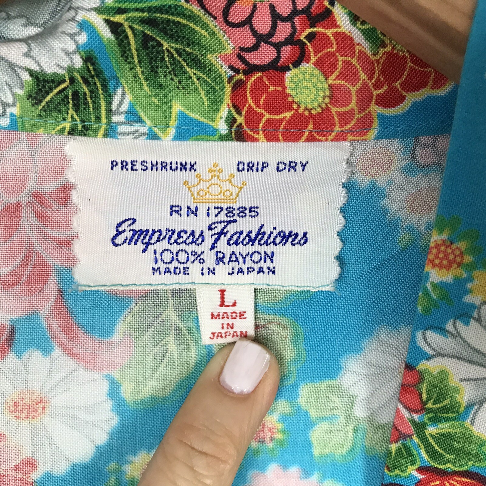 Empress Fashions Long Kimono Womens L Turquoise Floral Rayon Maxi Pockets JAPAN