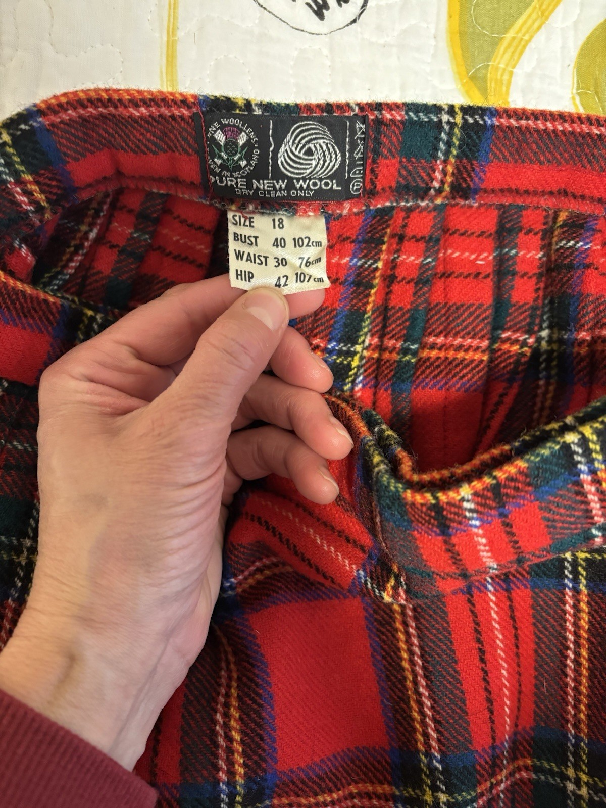 Rare Vintage Scottish Wool Long Kilt In Royal Stewart Tartan Likely From 1970s